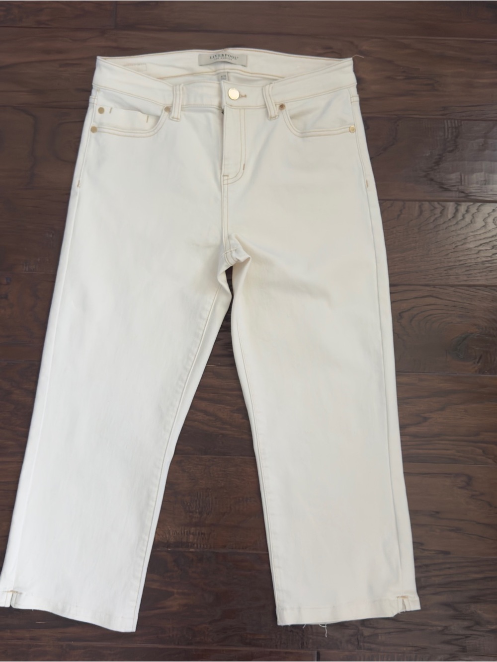 Liverpool Liv Non-skinny Skinny Jean Cream Women's 6 Capris